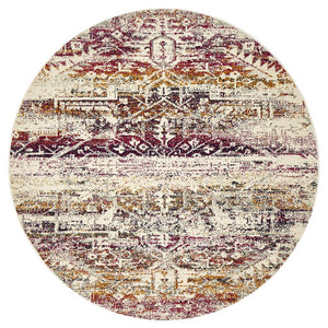 Museum 865 Fuschia Round Rug - Floorsome - 