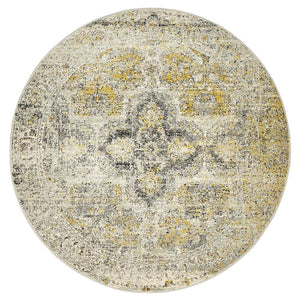 Museum 868 Silver Round Rug - Floorsome - 