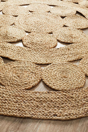 Natural Daisy Jute Rug - Floorsome - Flatweave