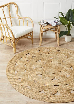 Natural Daisy Jute Rug - Floorsome - Flatweave