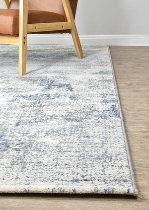 New Hapton Blue White Rug - Floorsome - MODERN