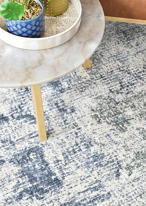 New Hapton Blue White Rug - Floorsome - MODERN