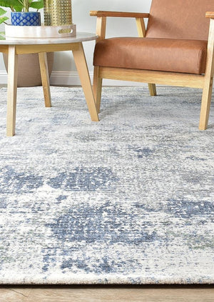 New Hapton Blue White Rug - Floorsome - MODERN