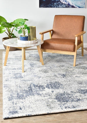 New Hapton Blue White Rug - Floorsome - MODERN