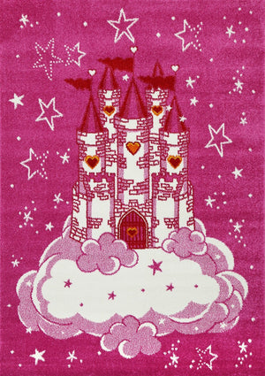 Nova Pink Castle Rug - Floorsome - Kids