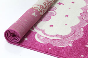 Nova Pink Castle Rug - Floorsome - Kids