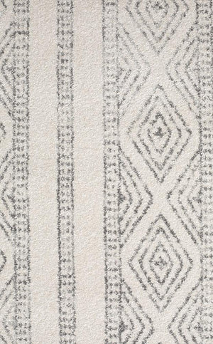 Oasis 450 White And Grey Tribal Rug - Floorsome - Modern