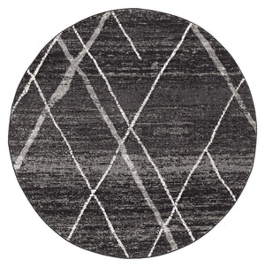 Oasis 452 Charcoal Contemporary Round Rug - Floorsome - Modern