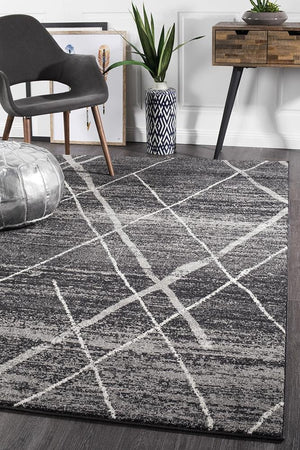 Oasis 452 Charcoal Contemporary Rug - Floorsome - Modern