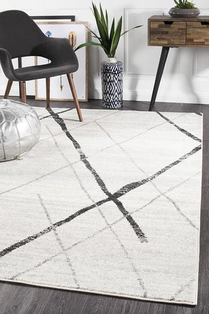 Oasis 452 White Grey Contemporary Rug - Floorsome - Modern