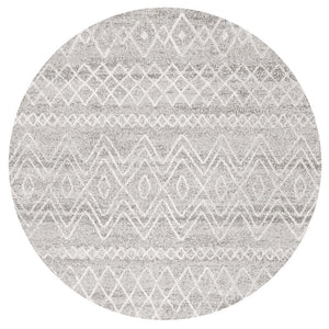 Oasis 453 Grey Rustic Tribal Round Rug - Floorsome - Modern