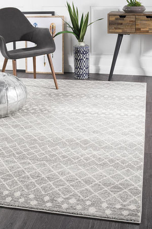 Oasis 454 Silver Tribal Rug - Floorsome - Modern