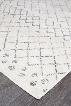 Oasis 454 White Grey Tribal Rug - Floorsome - Modern