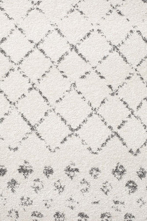 Oasis 454 White Grey Tribal Rug - Floorsome - Modern