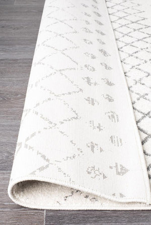 Oasis 454 White Grey Tribal Rug - Floorsome - Modern