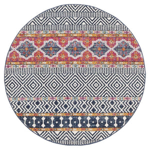 Oasis 455 Multi Tribal Round Rug - Floorsome - Modern