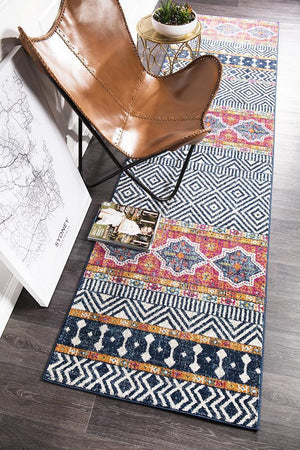 Oasis 455 Multi Tribal Runner Rug - Floorsome - Modern