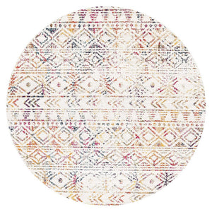 Oasis 456 Multi Grey Rustic Round Rug - Floorsome - Modern