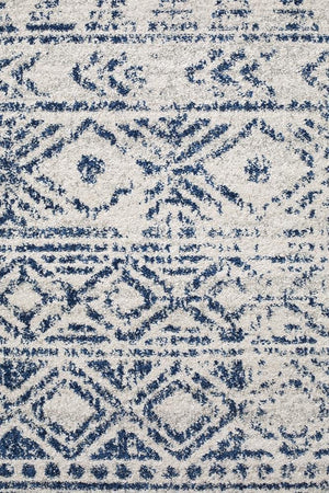 Oasis 456 White Blue Rustic Rug - Floorsome - Modern