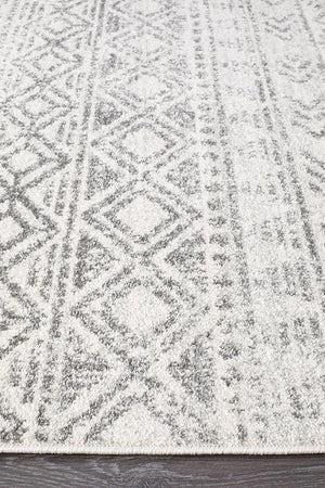 Oasis 456 White Grey Rustic Rug - Floorsome - Modern