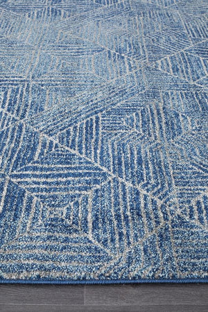 Oasis 457 Contemporary Navy Runner Rug - Floorsome - Modern