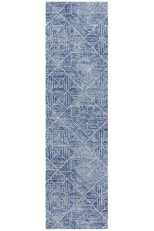 Oasis 457 Contemporary Navy Runner Rug - Floorsome - Modern