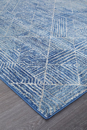 Oasis 457 Contemporary Navy Runner Rug - Floorsome - Modern