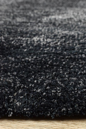 Ombre Black Grey Shaggy Rug - Floorsome - SHAGGY