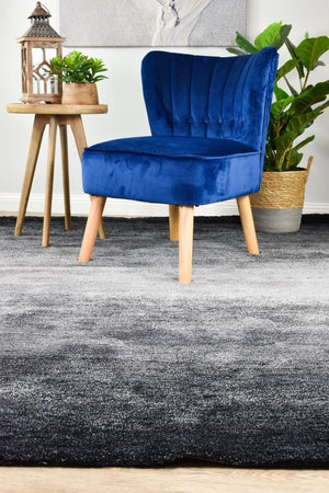 Ombre Black Grey Shaggy Rug - Floorsome - SHAGGY