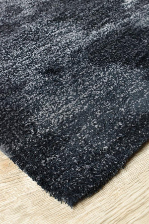 Ombre Black Grey Shaggy Rug - Floorsome - SHAGGY