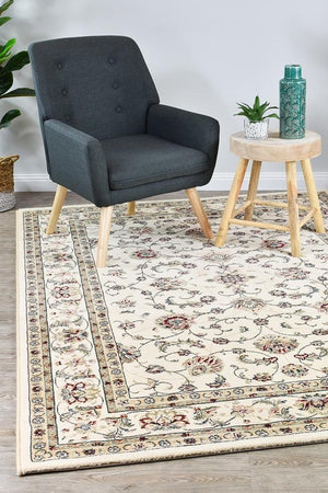 Oriental Traditional Beige Rug - Floorsome - Traditional