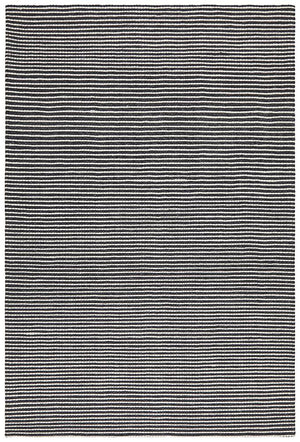 Oskar Felted Wool Striped Rug Black White - Floorsome - Modern