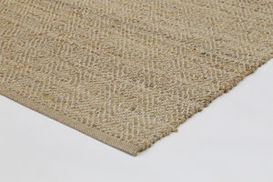 Oslo Natural Jute Diamonds Flat Weave Rug - Floorsome - Flatweave