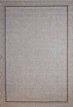 Outdoor Living Border Silver Brown Indoor Outdoor Rug - Floorsome - Indoor Outdoor