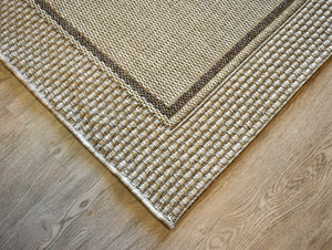 Outdoor Living Border Silver Brown Indoor Outdoor Rug - Floorsome - Indoor Outdoor