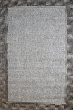 Outdoor Living Border Silver Grey Indoor Outdoor Rug - Floorsome - Indoor Outdoor