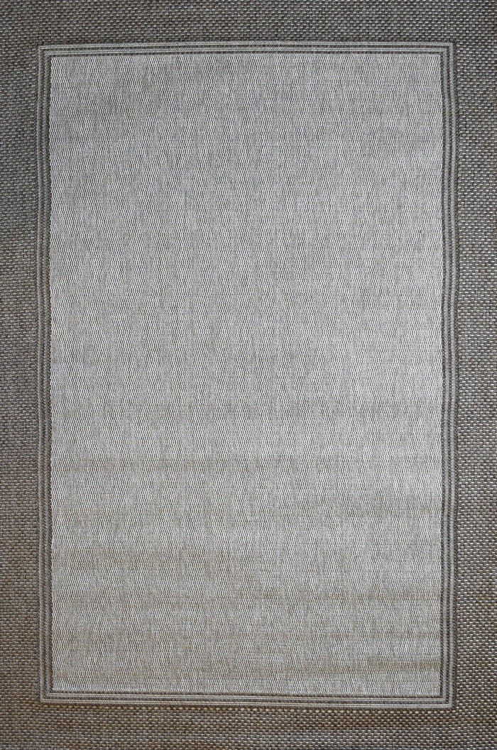 Outdoor Living Border Silver Grey Indoor Outdoor Rug