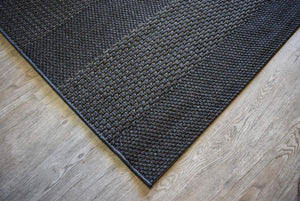 Outdoor Living Stripes Grey Black Indoor Outdoor Rug - Floorsome - INDOOR/OUTDOOR