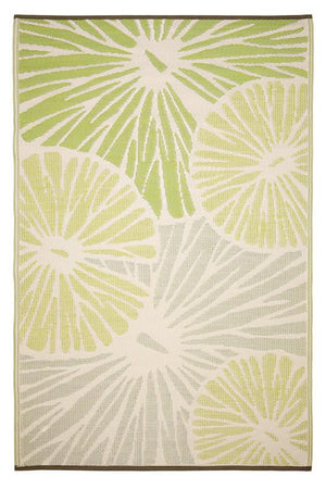 Outdoor Rug Recycled Plastic - Citrus Lily Green - Floorsome - Outdoor Rugs