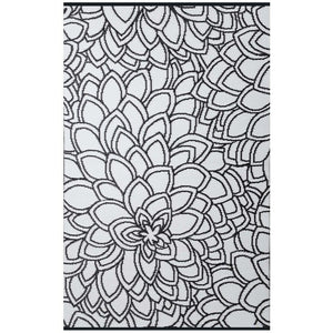 Outdoor Rug Recycled Plastic - Eden Black and White - Floorsome - Outdoor Rugs