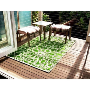 Outdoor Rug Recycled Plastic - Eden Lime - Floorsome - Outdoor Rugs