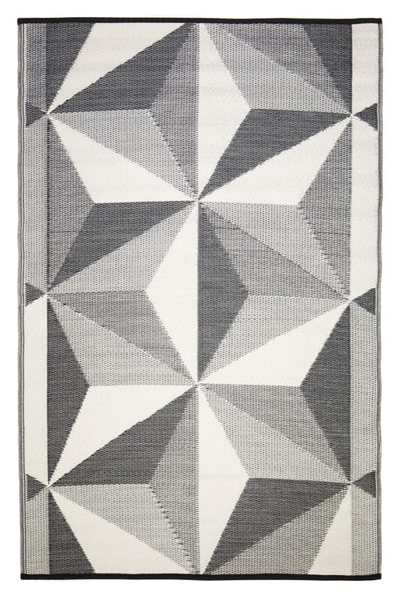 Outdoor Rug Recycled Plastic  - Geo Star Glacier Grey