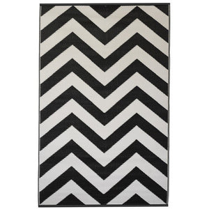 Outdoor Rug Recycled Plastic - Laguna Black and White - Floorsome - Outdoor Rugs