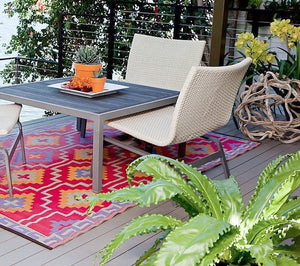 Outdoor Rug Recycled Plastic - Lhasa Orange and Violet - Floorsome - Outdoor Rugs