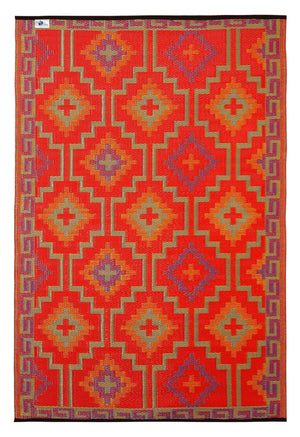 Outdoor Rug Recycled Plastic - Lhasa Orange and Violet - Floorsome - Outdoor Rugs