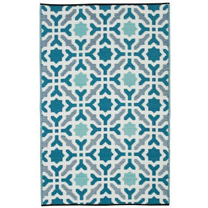 Outdoor Rug Recycled Plastic - Seville Blue - Floorsome - Outdoor Rugs