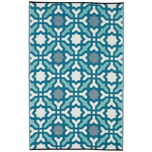 Outdoor Rug Recycled Plastic - Seville Blue - Floorsome - Outdoor Rugs