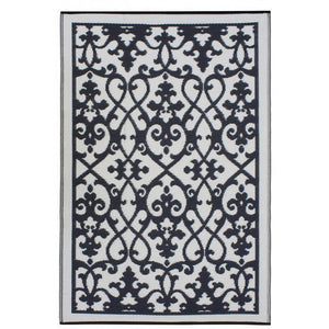 Outdoor Rug Recycled Plastic - Venice Black - Floorsome - Outdoor Rugs