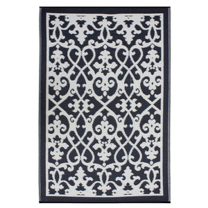 Outdoor Rug Recycled Plastic - Venice Black - Floorsome - Outdoor Rugs