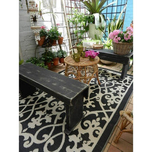 Outdoor Rug Recycled Plastic - Venice Black - Floorsome - Outdoor Rugs